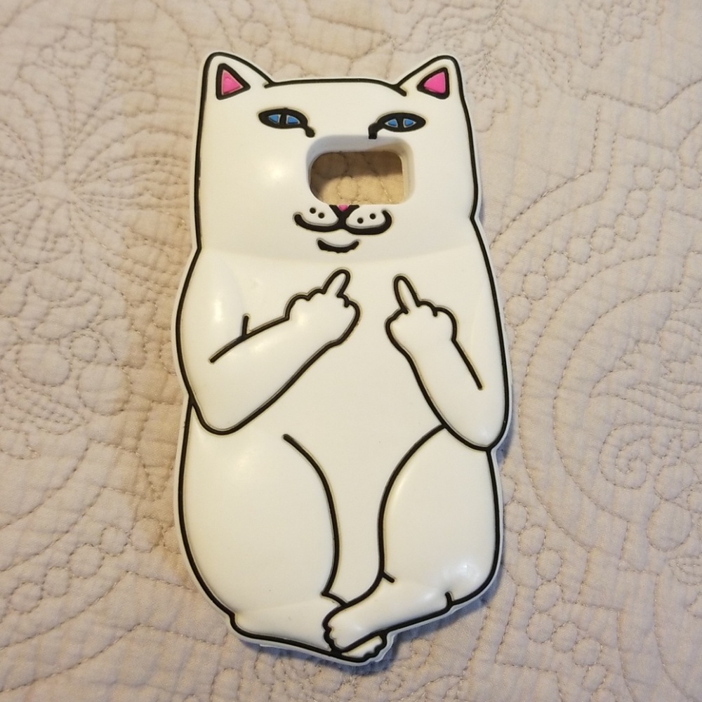 Samsung Gs7 white rubber cat case